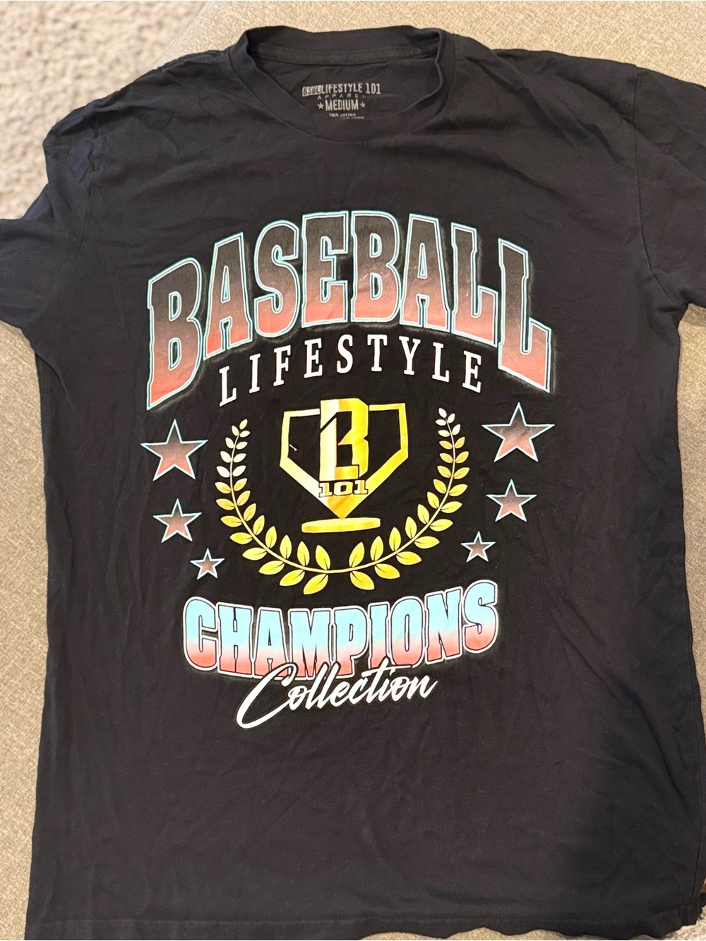 Baseball Lifestyle Champions Collection Short Sleeve Tee - Black